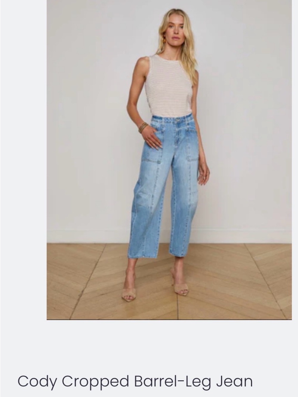 Cody Cropped Barrel-Leg Jean - L’Agence Size 23
